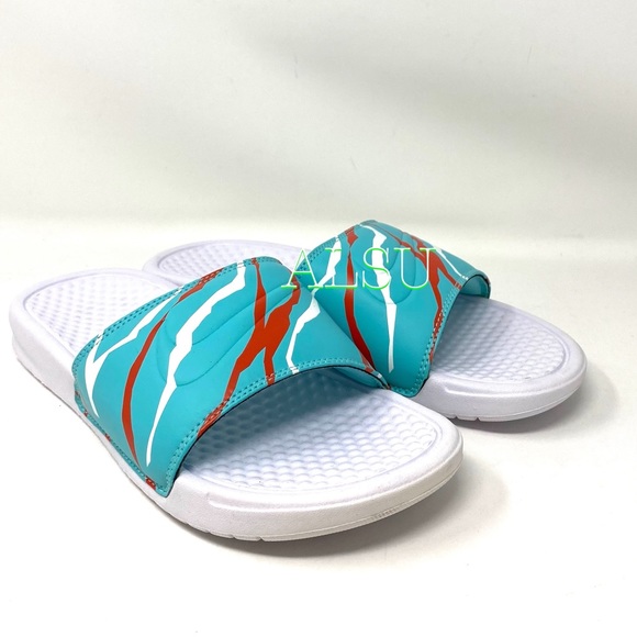 Nike Benassi Slides Women’s Sandals Ocean Breeze - Picture 3 of 8